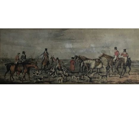 SET OF THREE FOX HUNTING AQUATINTS, MID TO LATE 19TH CENTURY mounted, framed and under glass42cm x 75cm overall