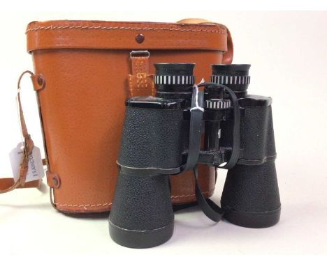 PAIR OF ZENITH 10 X 50 BINOCULARS, IN CARRY CASE  along with another pair of binoculars and a Chinese imari palette ceramic m