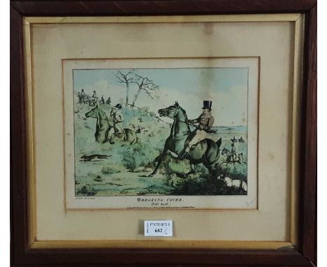 AFTER HENRY THOMAS ALKEN, SET OF FOUR FOX HUNTING PRINTS, PUB. S. & J. FULLER AT THEIR SPORTING GALLERY, CIRCA 1825 mounted, 
