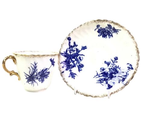 CERAMIC PART TEA SERVICE, decorated with flowers and foliage