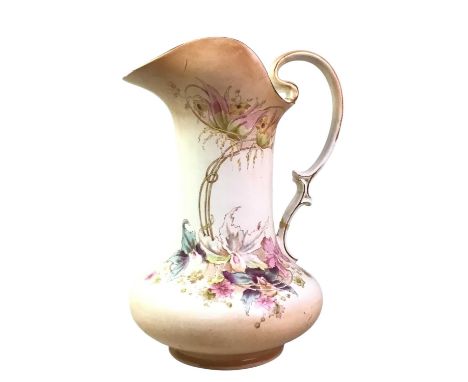 VICTORIAN FLORAL DECORATED JUG, ALONG WITH OTHER ITEMS including a Royal Doulton tea service34cm high