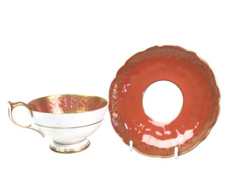 GROUP OF AYNSLEY CABINET CUPS AND SAUCERS, AND ROYAL STAFFORD TEA WARES the cabinet cups and saucers with floral, fruit and g