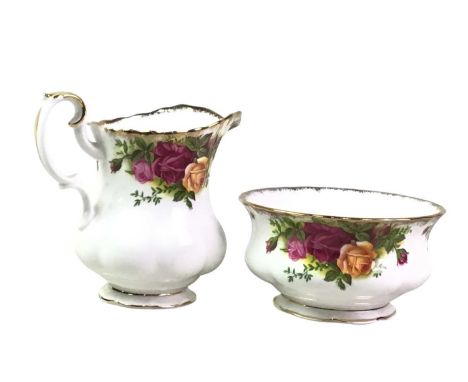 ROYAL ALBERT TEA AND COFFEE SERVICE, OLD COUNTRY ROSES PATTERN  including cups, saucers, plates, teapot and coffee pot