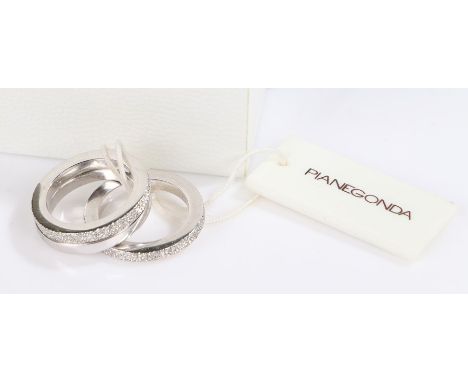 Pianegonda triple stacking silver rings, ring size K, 13.9g