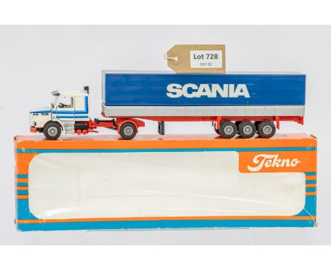 Manufacturer  - Tekno | Description - Scania T Cab 142H and 3 Axle Tilt Trailer | Stock Code - 80192 | Notes - | Scale - 1:50