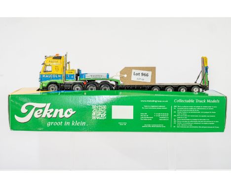 Manufacturer  - Tekno | Description - Volvo 8x4 FH03 Globetrotter XL With Goldhofer Lowloader - W.H. Malcolm | Stock Code - 6