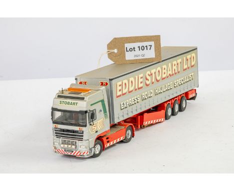 Manufacturer  - Tekno | Description - DAF 95 &amp; 3 axle Curtainside Semi Trailer Eddie Stobart | Stock Code - 1918 | Notes 
