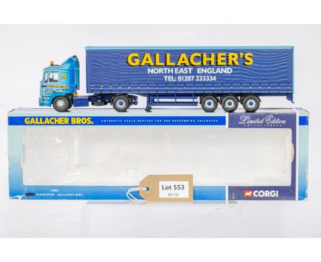 Manufacturer  - Corgi | Description - MAN Curtainside - Gallacher Bros | Stock Code - 75803 | Notes - | Scale - 1:50 | Certif