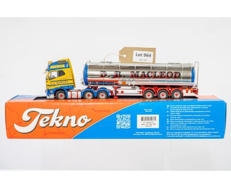 Manufacturer  - Tekno | Description - Volvo FH04 Globetrotter XL with Tanker Trailer D R MacLeod | Stock Code - 65604 | Notes