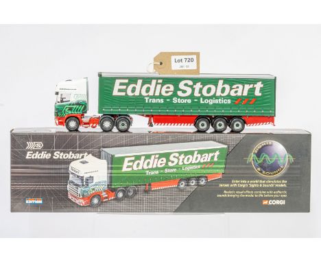 Manufacturer  - Corgi | Description - Scania Topline Curtainside Trailer - Eddie Stobart | Stock Code - CC12936 | Notes - Sig