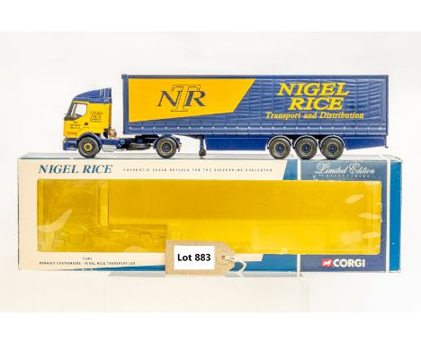 Manufacturer  - Corgi | Description - Nigel Rice Transport Renault Curtainside Trailer | Stock Code - 75605 | Notes - None| S