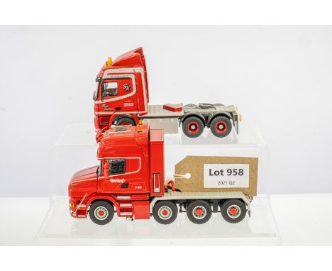 Manufacturer  - ? | Description - 2 Assorted Tractor Units WSI Scania T730 Nooteboom, Tekno Mercedes Svaergods | Stock Code -