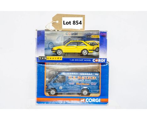 Manufacturer  - Vanguards &amp; Corgi | Description - Transit Van - Macleod / Ford Escork MK3 XR3 - Praurie Yellow | Stock Co