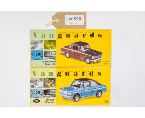 Manufacturer  - Vanguards | Description - Singer Chamois - Turquoise Blue Metallic / Triumph Herald Convertible | Stock Code 