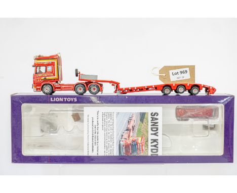Manufacturer  - Lion Toys | Description - Scania R Series Topline and Nooteboom Lowloader | Stock Code - ? | Notes - | Scale 