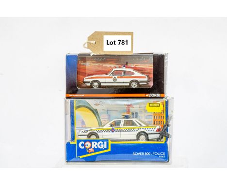 Manufacturer  - Corgi | Description - Rover 800 &amp; Ford Capri MKIII 2.8 - Police | Stock Code - N/A | Notes - None| Scale 