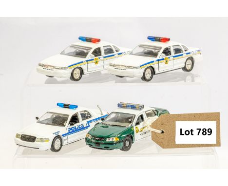 Manufacturer  - N/A | Description - 4 x Assorted Loose Police Cars | Stock Code - N/A | Notes - None| Scale - 1:43 | Certific