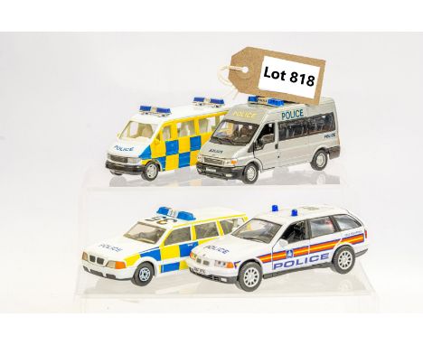 Manufacturer  - N/A | Description - 4 x Assorted Unboxed Police Vehicles | Stock Code - N/A | Notes - None| Scale - 1:43 | Ce