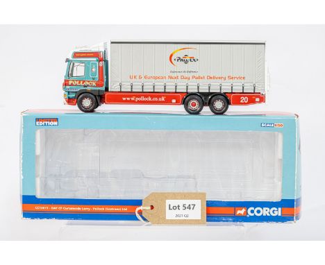 Manufacturer  - Corgi | Description - DAF CF Cutainside Lorry - Pollock Ltd | Stock Code - CC13611 | Notes - | Scale - 1:50 |