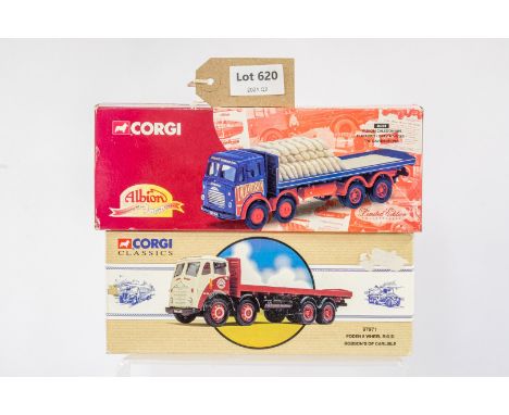 Manufacturer  - Corgi | Description - Foden 8 Wheel Rigid - Robson's of Carlisle / Albion Caledonian Platform Lorry &amp; Sac