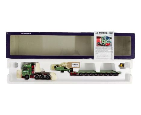 Manufacturer  - Lion Toys | Description - MAN &amp; Lowloader trailer JB Rawcliffe &amp; Sons | Stock Code - ? | Notes - | Sc