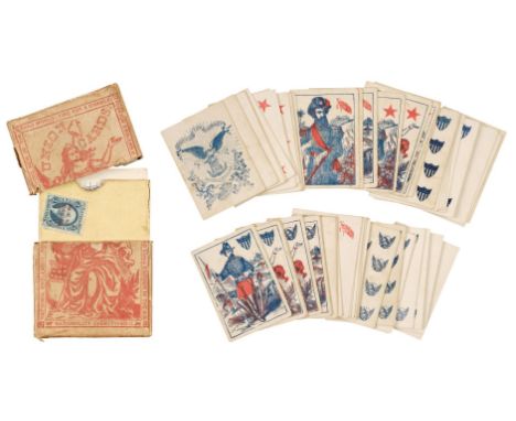 American Civil War Playing Cards. Union Cards, New York: American Card Company, 1862, the complete deck of 52 playing cards, 