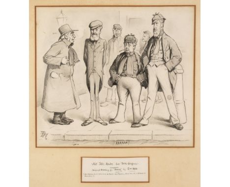 Reed (Edward Tennyson , 1860-1933). 'Not Idle Hands but Free Loafers', pencil, depicting a gentleman standing on the left in 