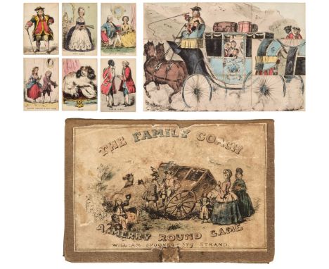 Spooner (William, publisher). The Family Coach, a Merry Round Game, c.1855, 45 cards (complete), including 15 hand-coloured e