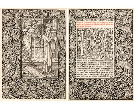 Kelmscott Press. The Life and Death of Jason, a Poem by William Morris, Kelmscott Press, 1895, two large woodcut illustration