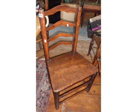 18th c. ash and elm ladder back chair