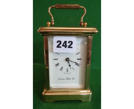 Brass carriage clock by The London Clock Company