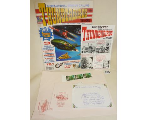 Gerry Anderson Thunderbirds and Stingray ephemera. Headed "Fanderson" writing paper, envelopes, comics etc. Also including th