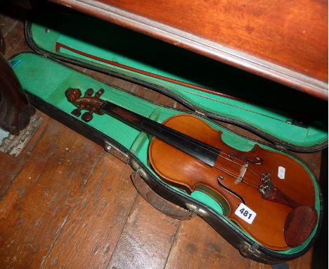 Vintage Violin and Bow, in case