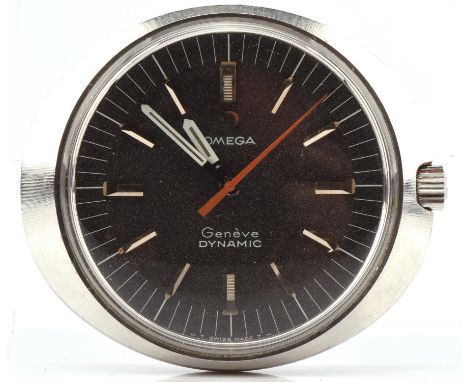 Omega a Gentleman's Geneve Dynamic stainless steel watch, with signed speckled stardust dial baton hour markers within  minut