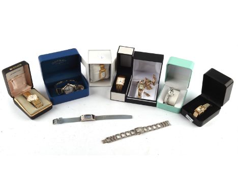 A group of 7 fashion watches by Skagen, ,rotary and gossip together with 2 unboxed watches.Condition Report:  Please note tha