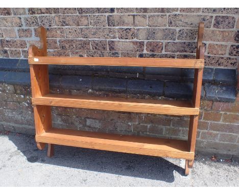 A PINE HANGING KITCHEN SHELF 100cm wide