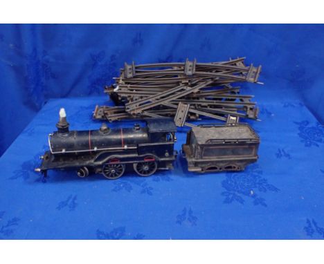 A MARKLIN TIN PLATE BRITISH PROFILE LOCOMOTIVE AND TENDER made for Gamages circa 1910