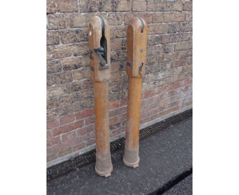 A PAIR OF VINTAGE TENNIS NET POSTS by A. G. Spalding &amp; Bros (for restoration)