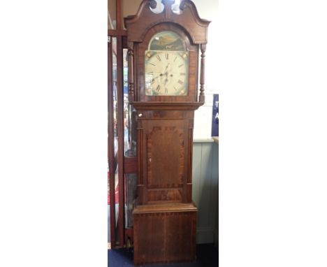 A 19TH CENTURY EIGHT-DAY OAK AND MAHOGANY LONGCASE CLOCK broad case, with painted dial signed 'Jno. Smith, Radlham' (?) (for 