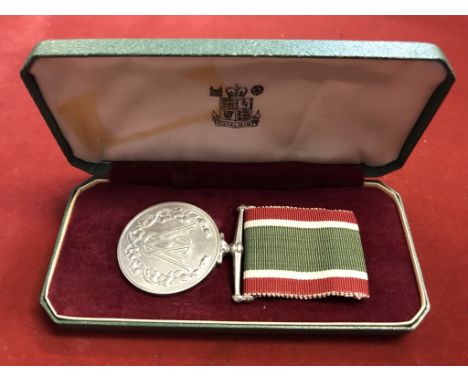 British EIIR Women’s Voluntary Service medal in case. Royal Mint marked case. The WVS Long Service medal is presented by Roya