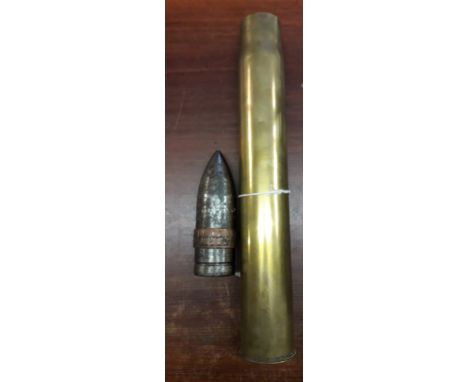 British WWII Inert 3pr  Naval Gun Shell, 47x376R 3 pr (UK Hotchkiss naval), this type used for the Merchant Navy in the U-Boa