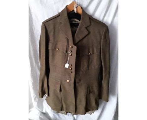 Scot Guards WWII Service Dress Uniform Jacket having named label made by H. Huntsman &amp; Son Ltd., Savile Row 1940 and a Co