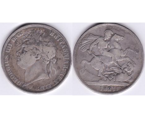 1821 George IV Crown Secondo BP A Fine 