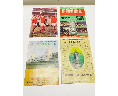 Four assorted vintage Football programmes all Leeds United related 