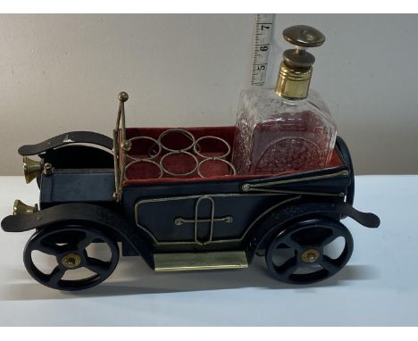 A vintage tin plate table top decanter set 