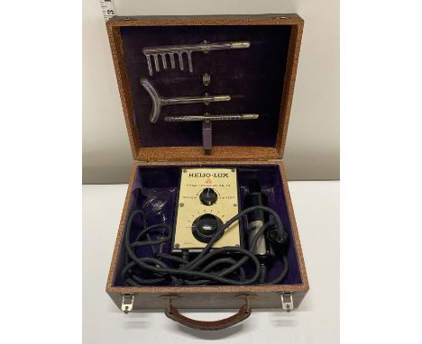A vintage cased German made Helio-Lux high frequency medical device (untested) 