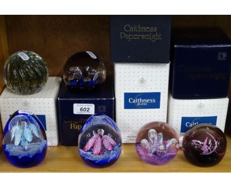 6 boxed Caithness paperweights