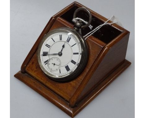 A Victorian engine turned silver cased verge pocket watch, with subsidiary dial, by Joseph Wolfe Sunderland, London 1885, tog