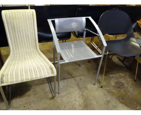 A Tecta, Germany, B25 cantilever side chair, with maker's label to top of front of leg, a Bulo SL58 shell chair, by Leon Styn
