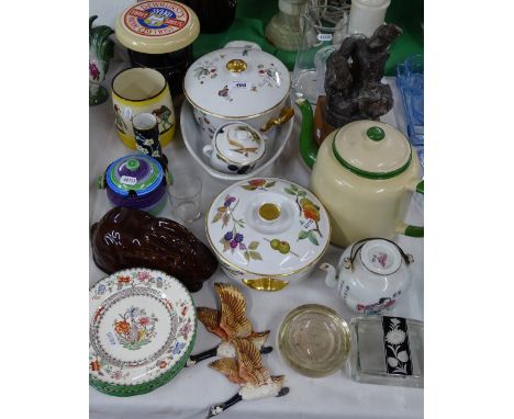 Royal Worcester dinnerware, Carlton Ware jam pot etc